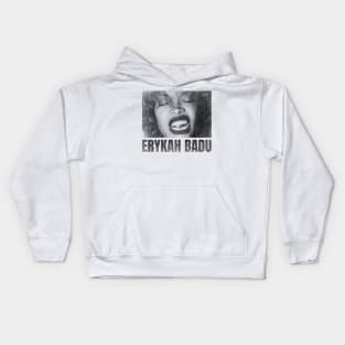 erykah badu simple urban black n white Kids Hoodie